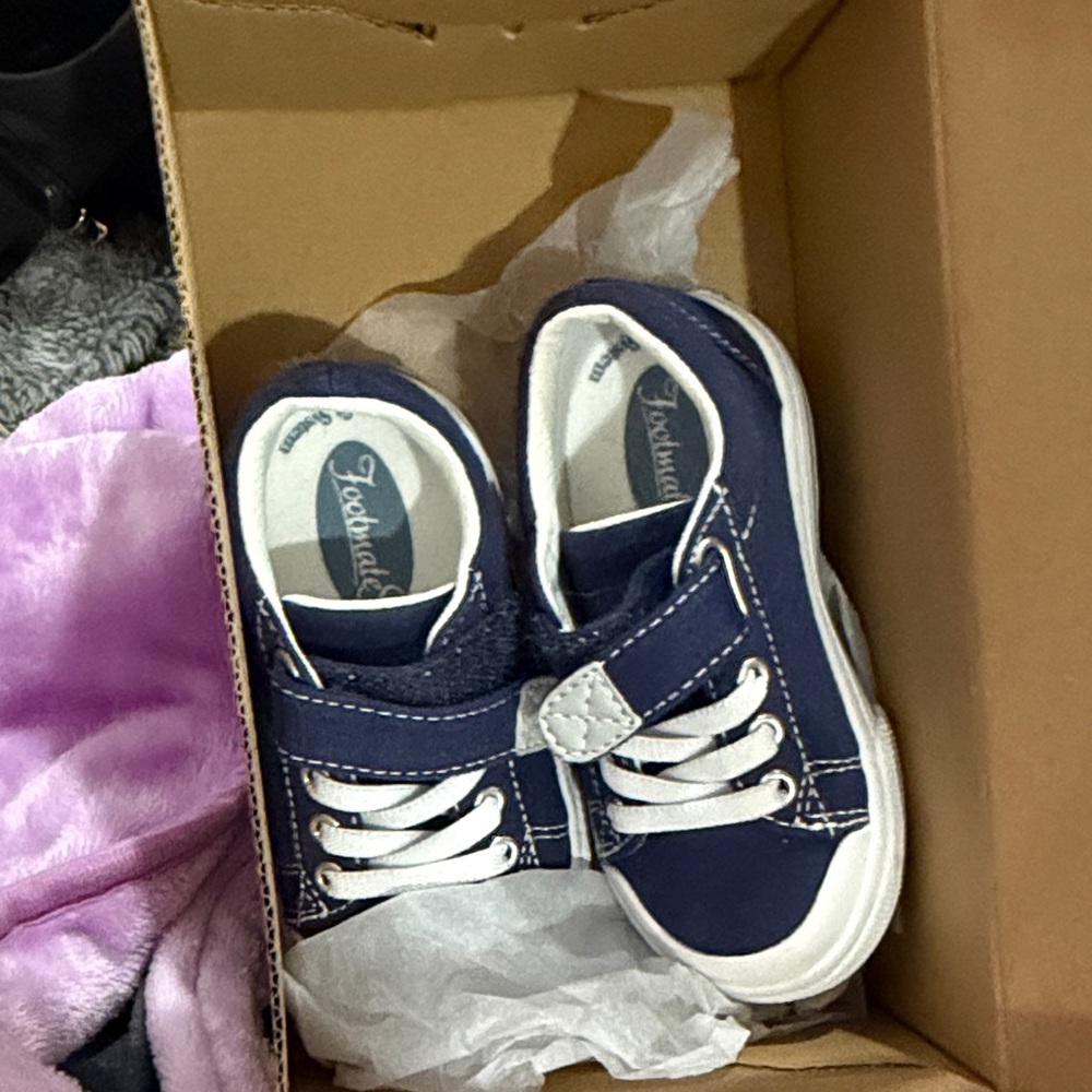 Kids Footmates Navy Blue Sneakers